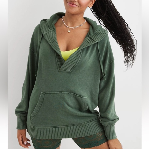 aerie Tops - Aerie Down-To-Earth Henley Hoodie